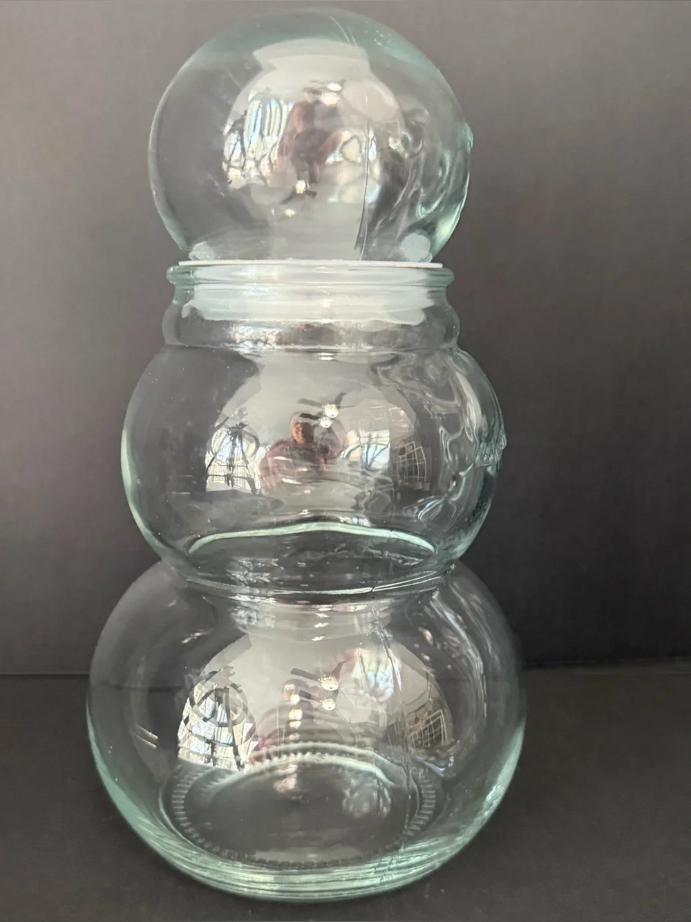 Target Bullseye Playground Christmas Snowman Jar Fillable Clear Glass Canister